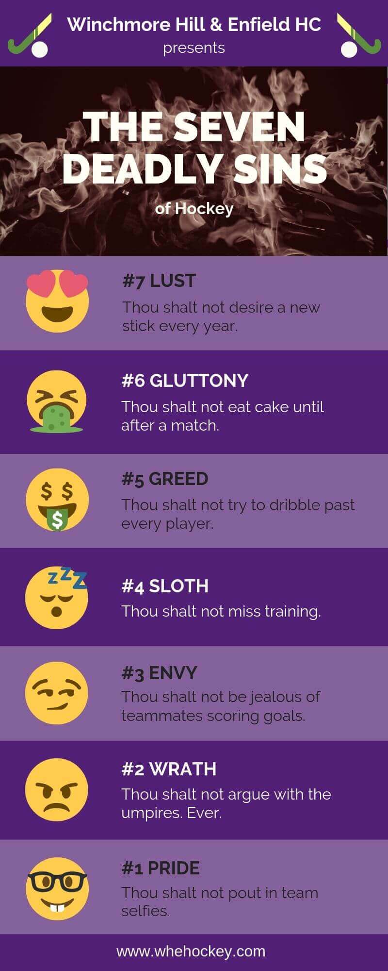 Seven Deadly Sins of Hockey Infographic